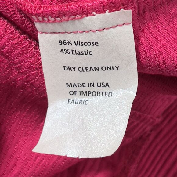 Sara Campbell Sheath Mini Dress Womens Sz L Fuchsia Stretch Long Sleeves - Picture 8 of 15